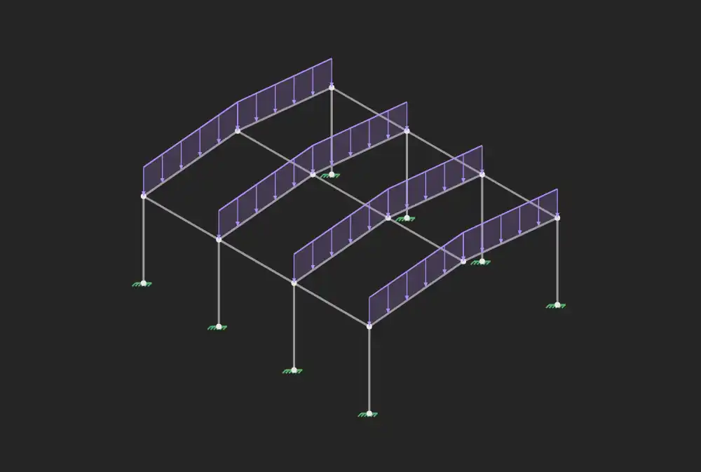 Template de galpão espacial em aço