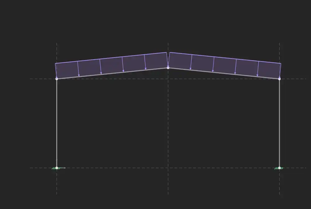 Template de pórtico de galpão em aço