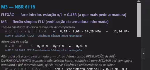 Memorial da flexão, linha a linha